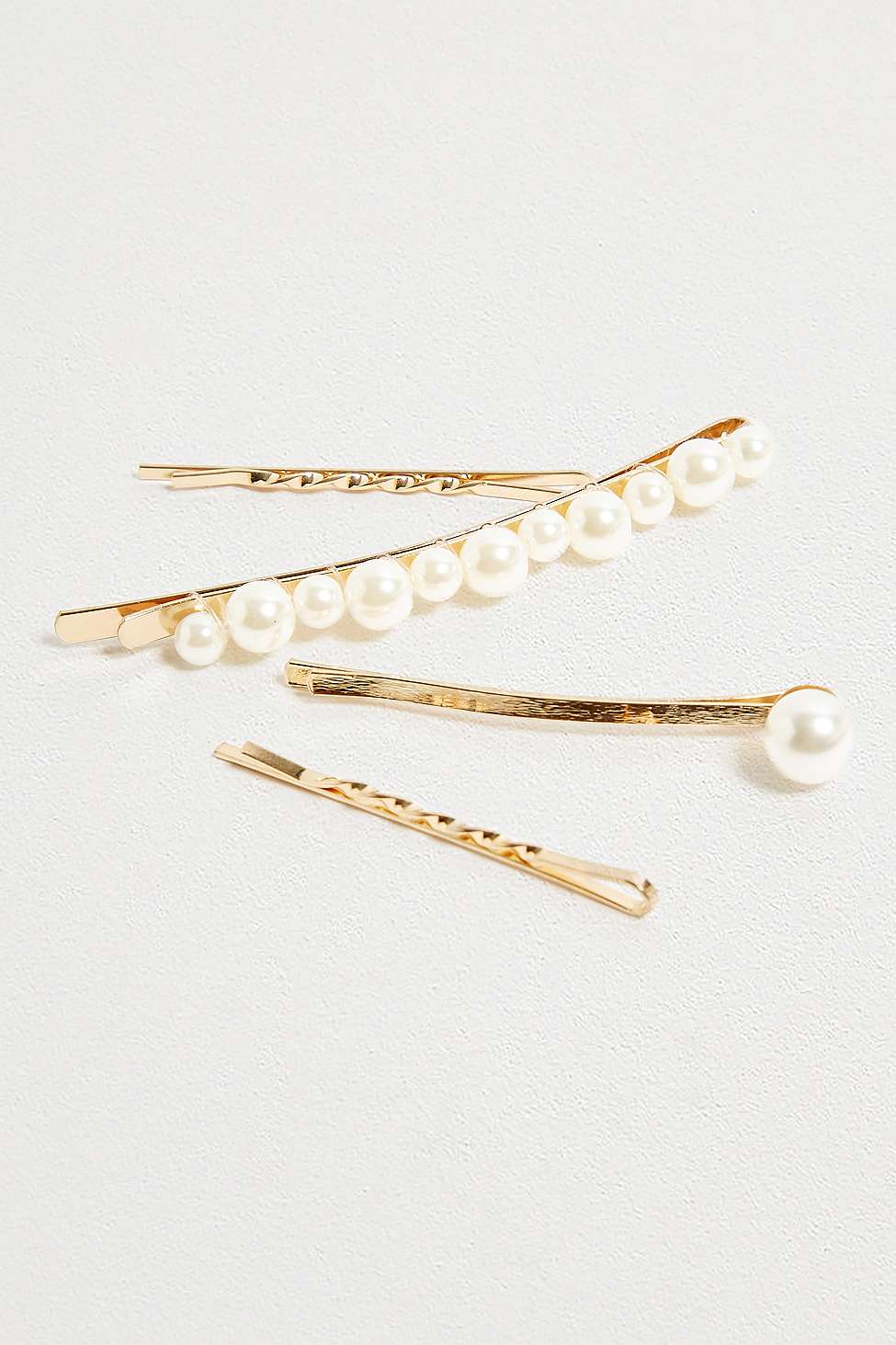pearl hair clip set