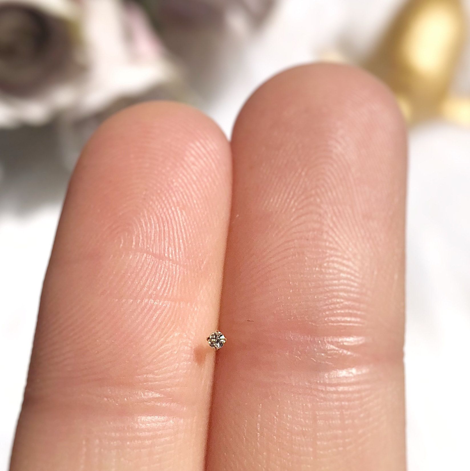 tiny crystal nose stud