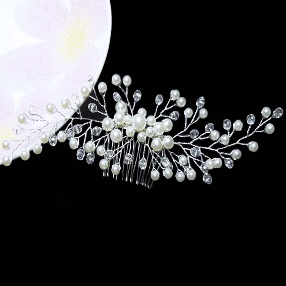 crystal pearl hair clip