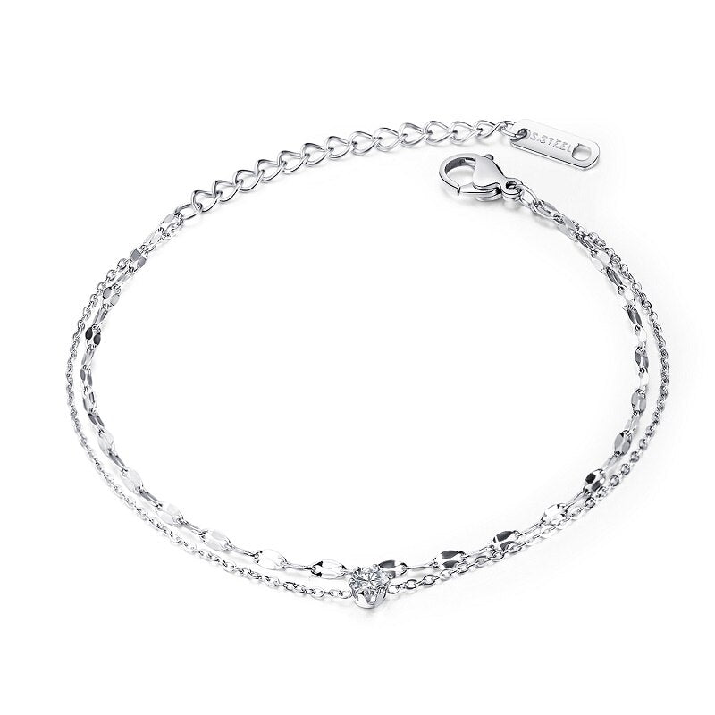 rose gold zirconia anklet