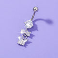 Butterfly and bow belly button ring surgical steel navel bar