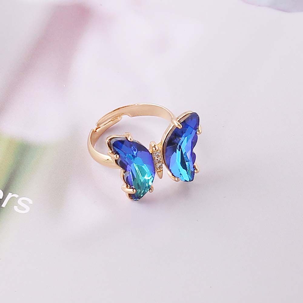 butterfly crystal ring