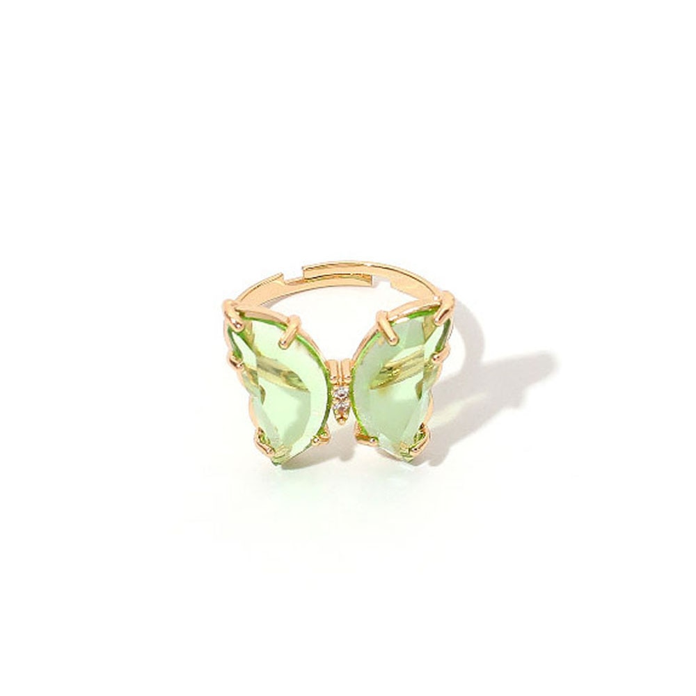 butterfly crystal ring