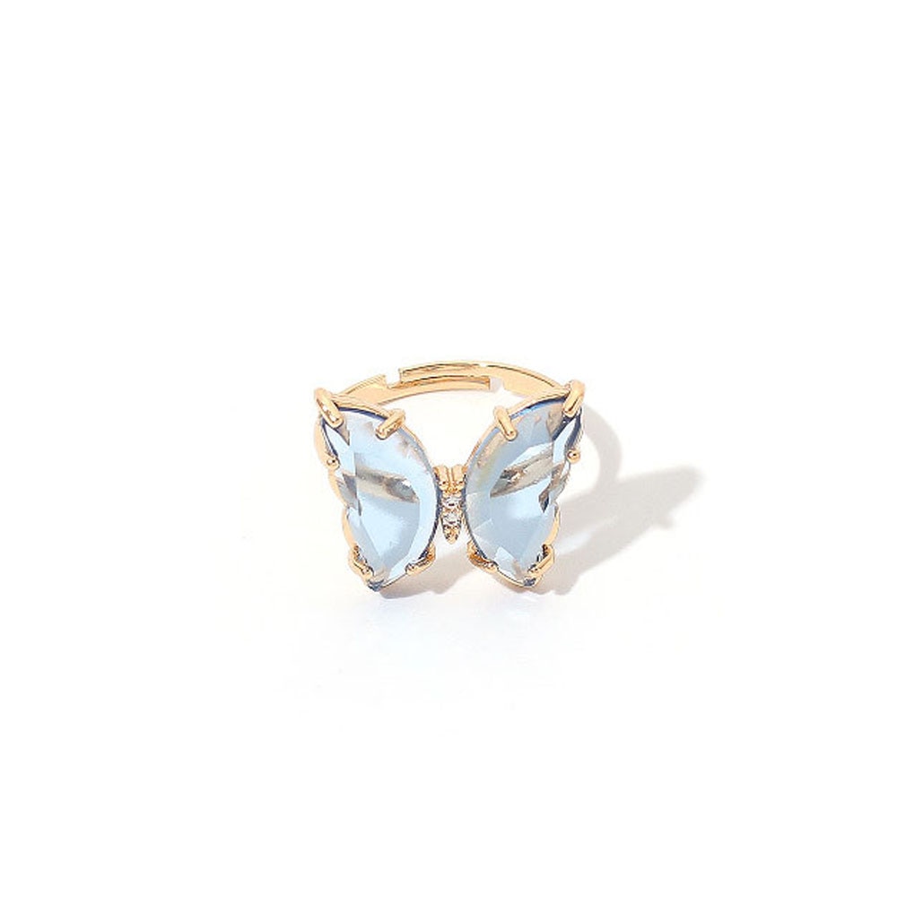 butterfly crystal ring