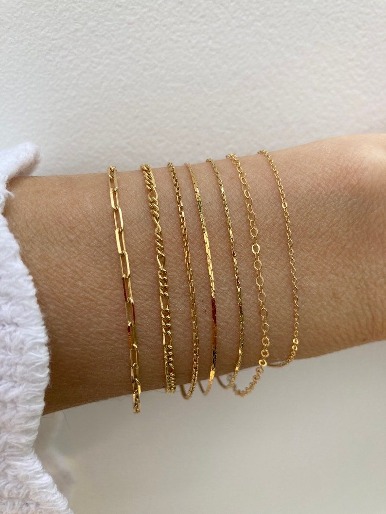 dainty gold chain anklet