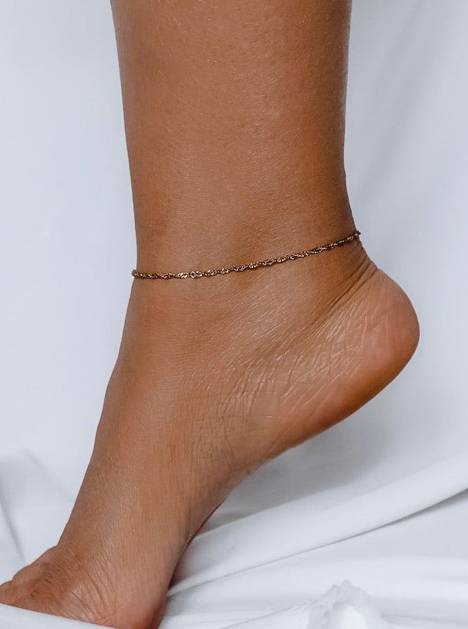 twist chain anklet elegant