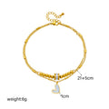 heart chain double layer anklet