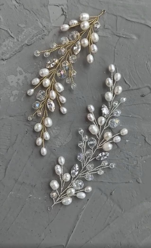 crystal pearl hair clip