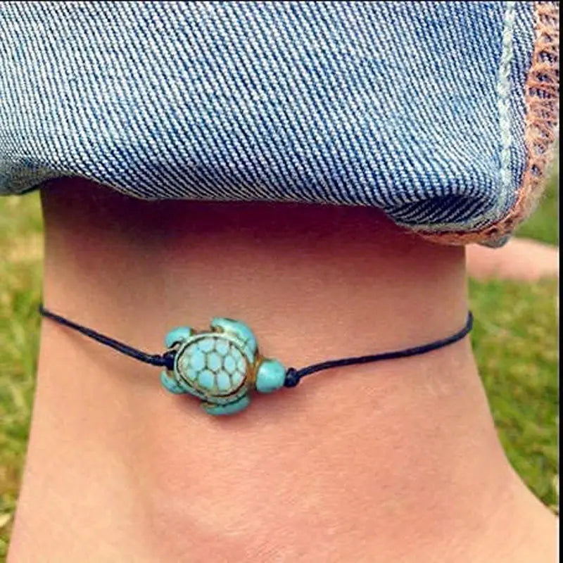 turquoise beach anklet