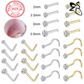 zircon crystal l-shape nose stud