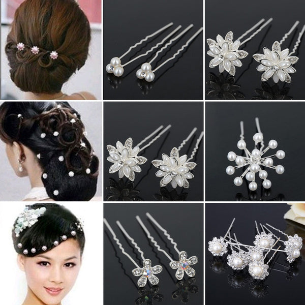 crystal pearl hair clip