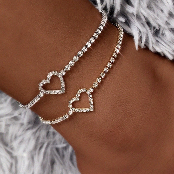 heart chain anklet set