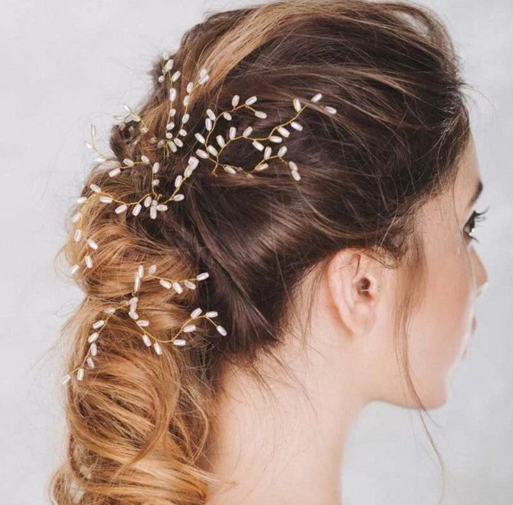 pearl hair clip set
