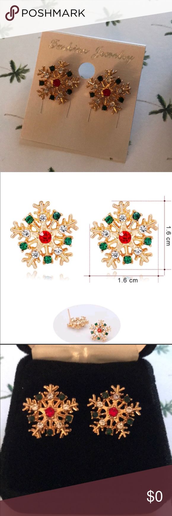 snowflake crystal tassel earrings