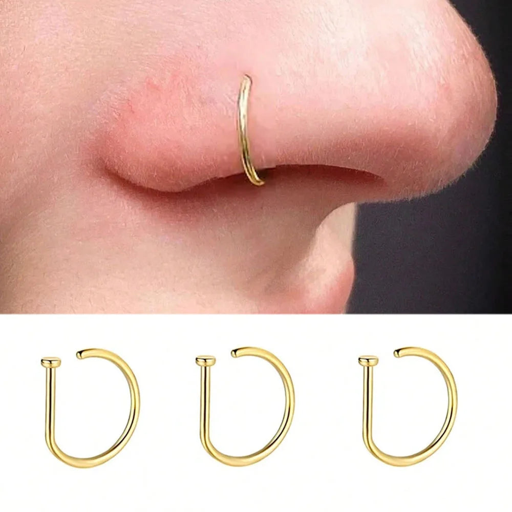 piercing magnetic nose ring — sleek faux nose hoop