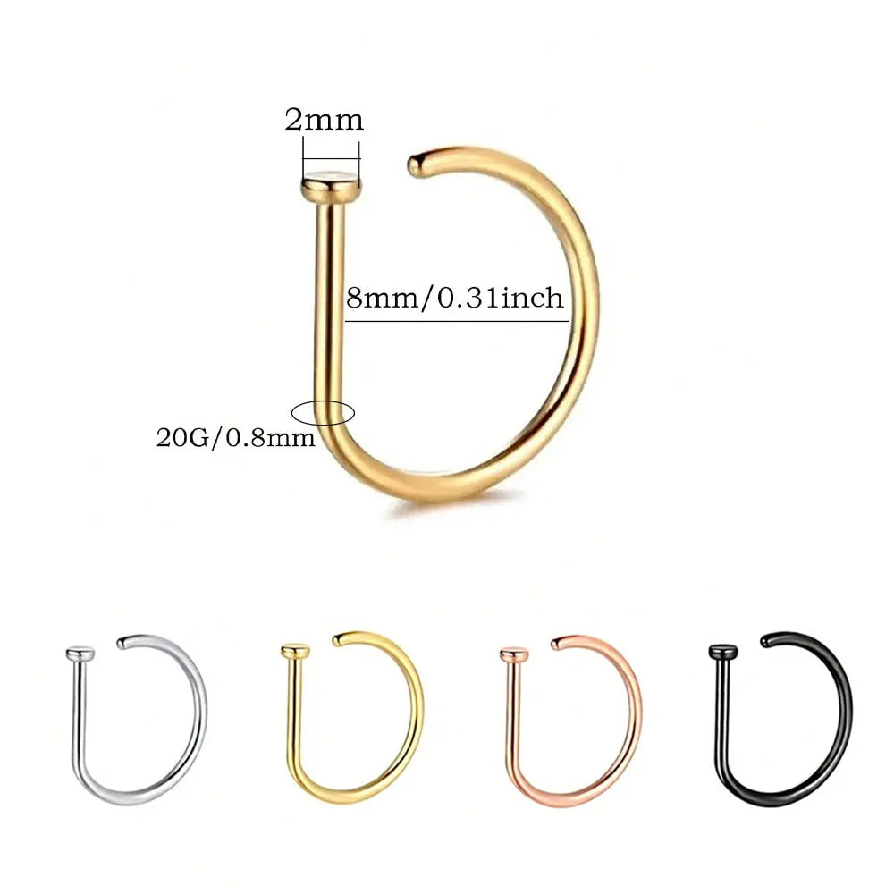 piercing magnetic nose ring — sleek faux nose hoop