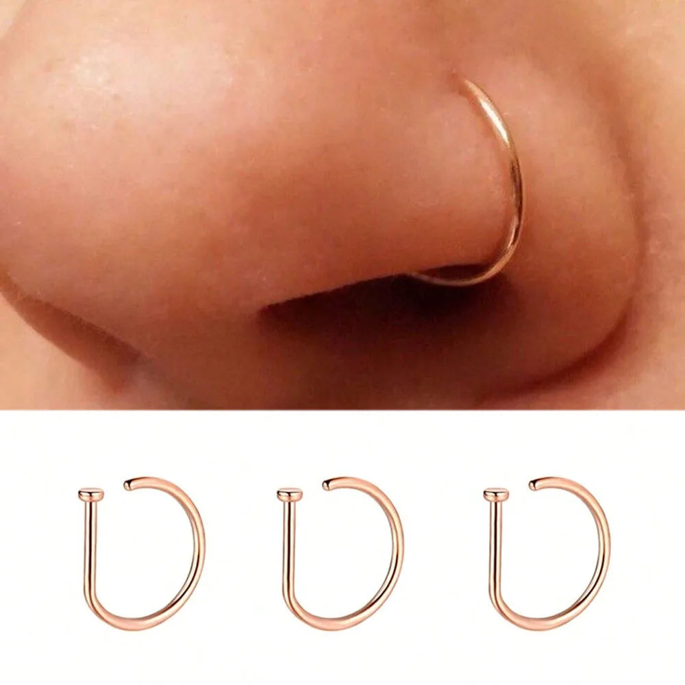 piercing magnetic nose ring — sleek faux nose hoop