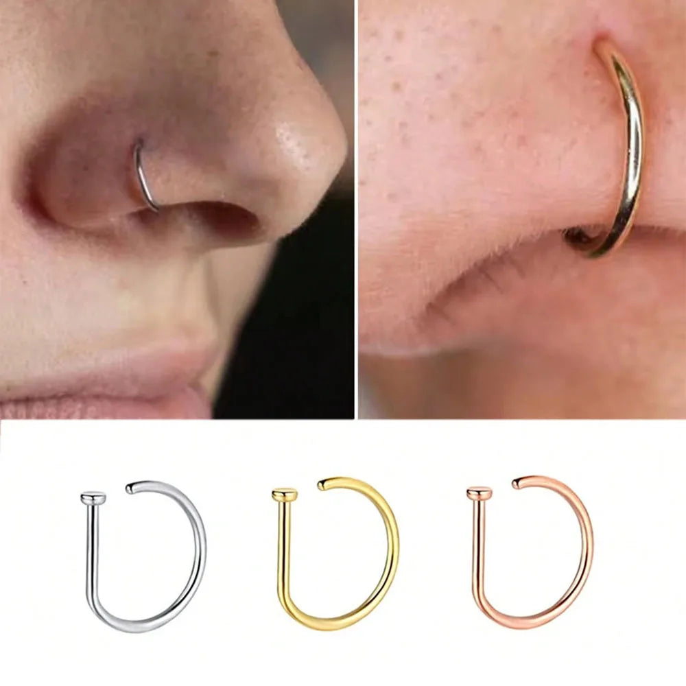 piercing magnetic nose ring — sleek faux nose hoop