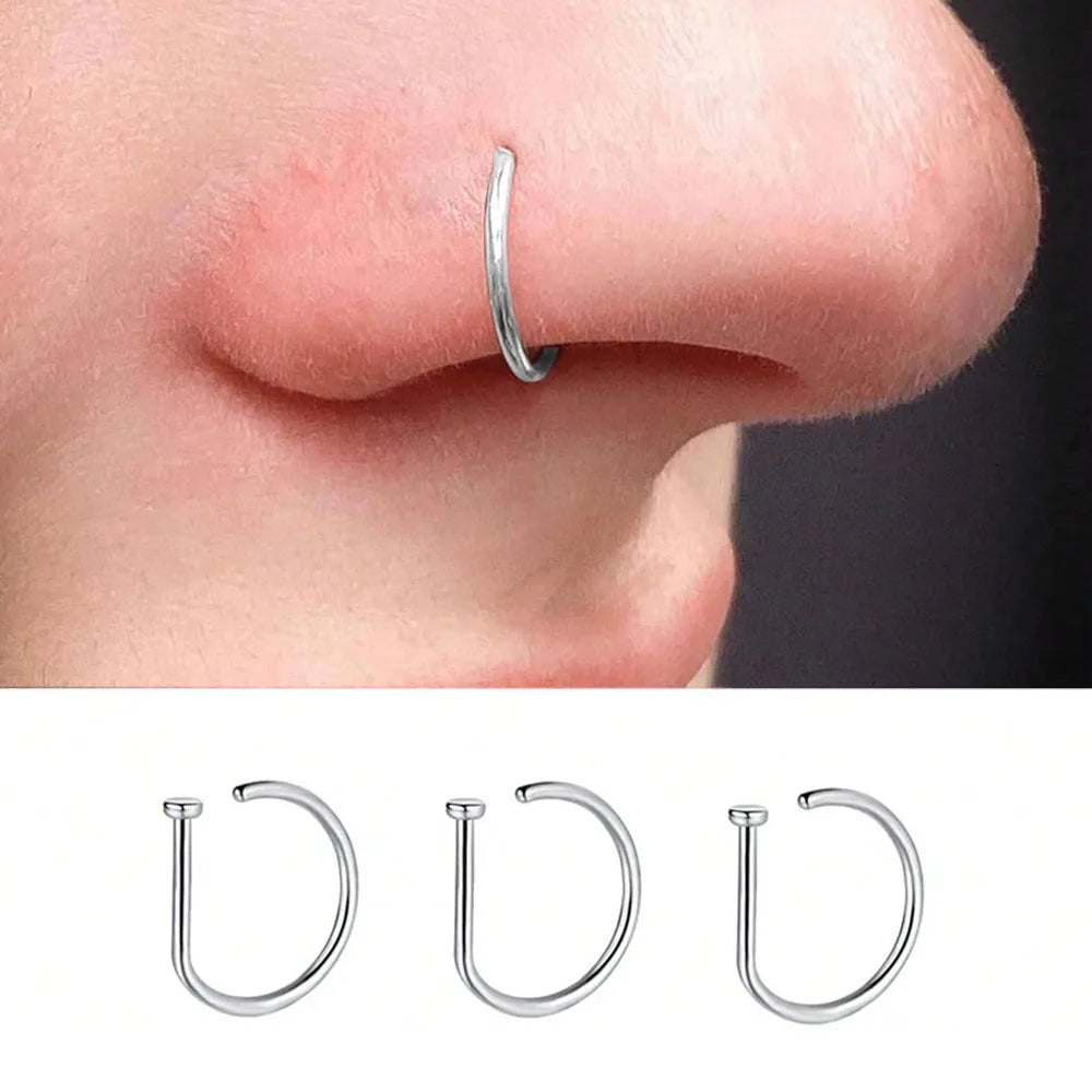 piercing magnetic nose ring — sleek faux nose hoop