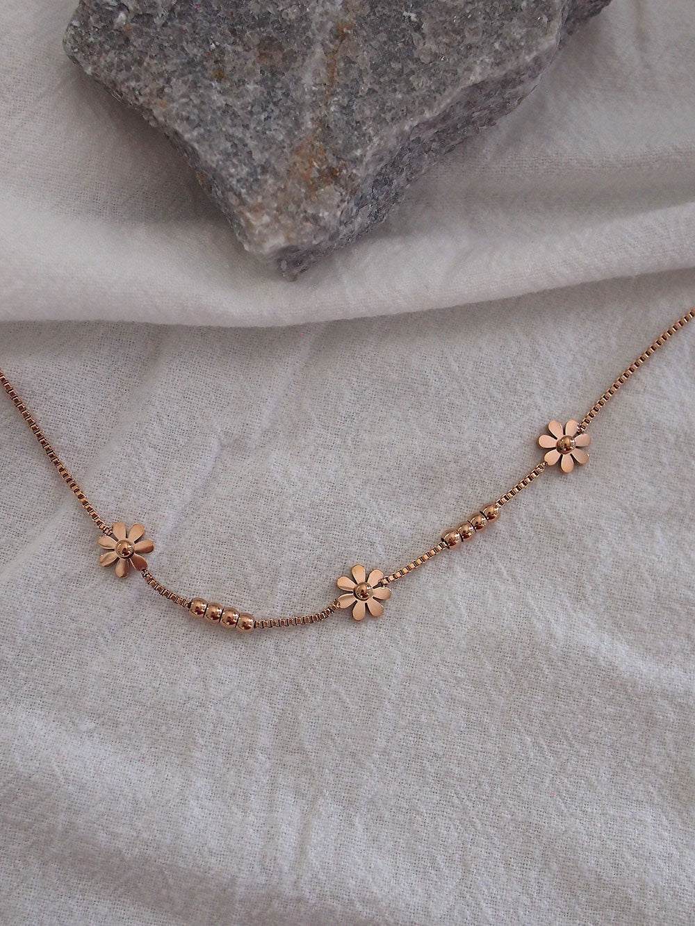 rose gold zirconia anklet