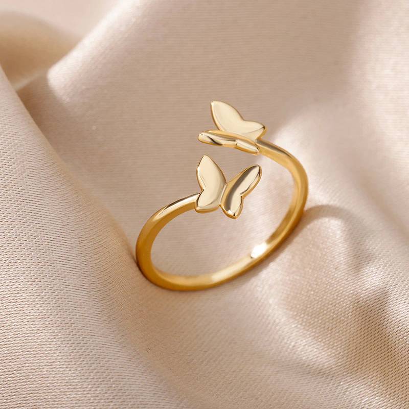 butterfly crystal ring adjustable