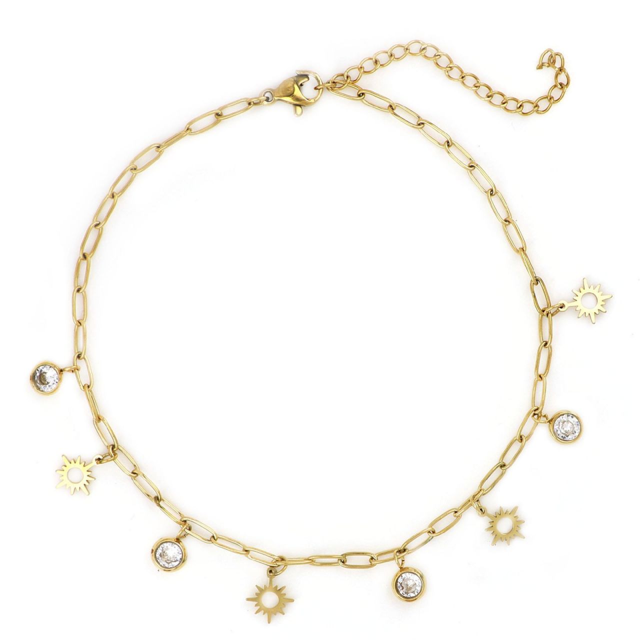 rose gold zirconia anklet