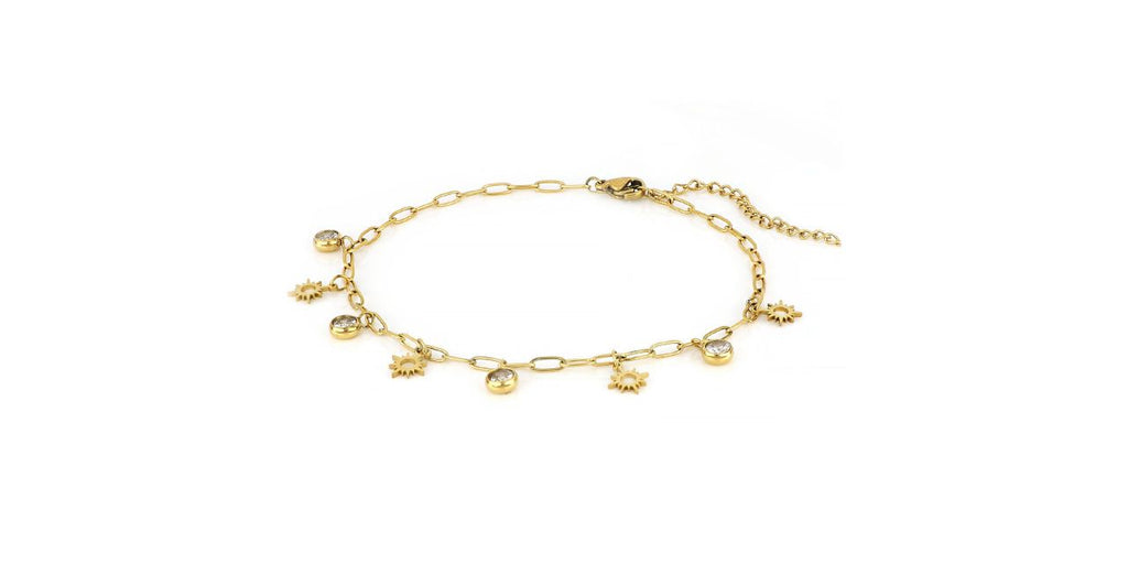rose gold zirconia anklet