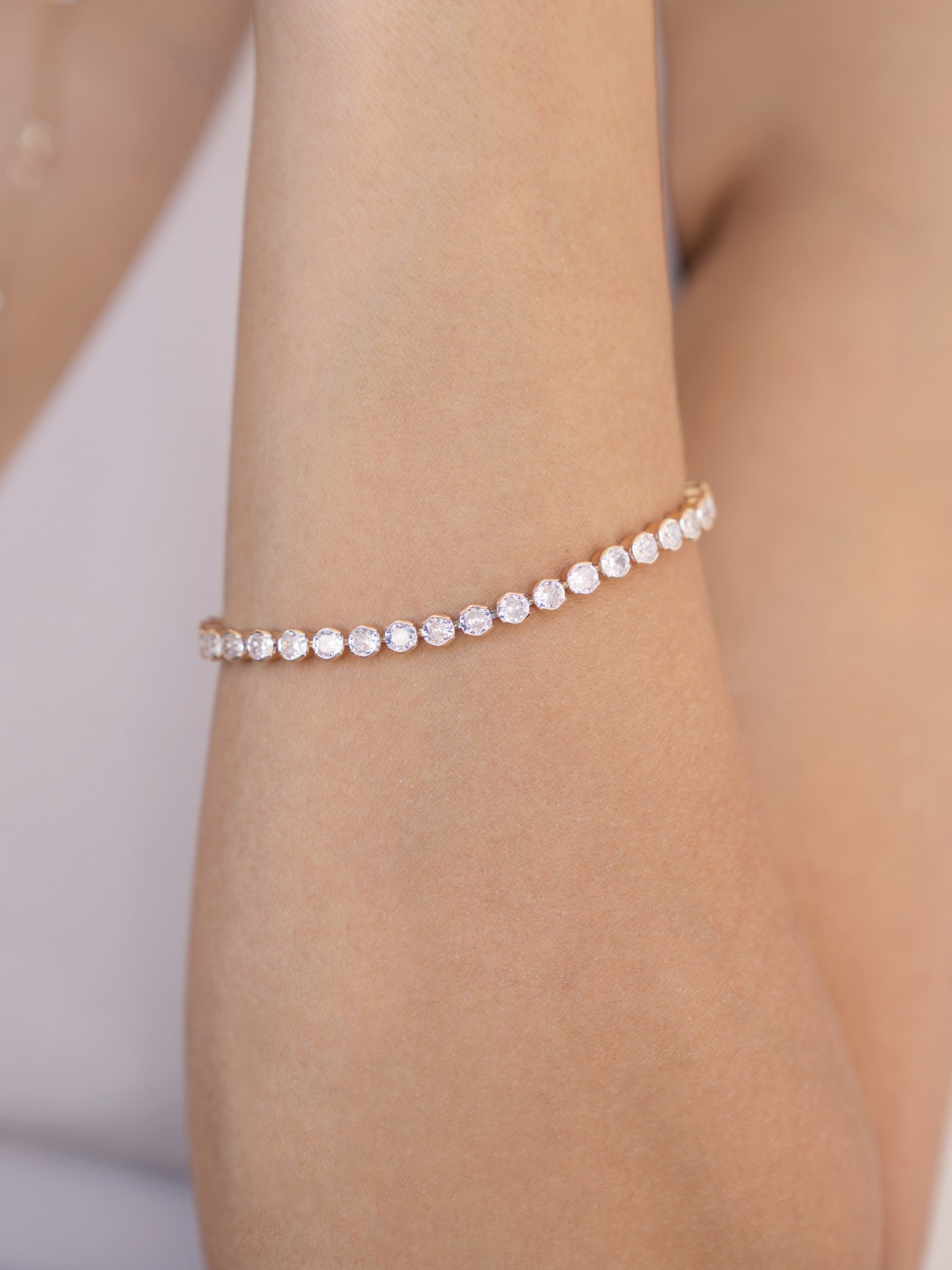 crystal tennis anklet