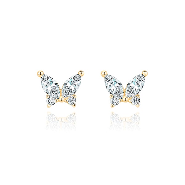 butterfly gold crystal earrings