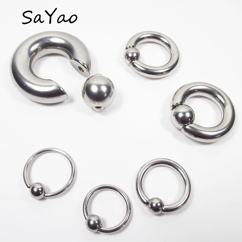 ball closure nose ring — classic stainless steel hoop