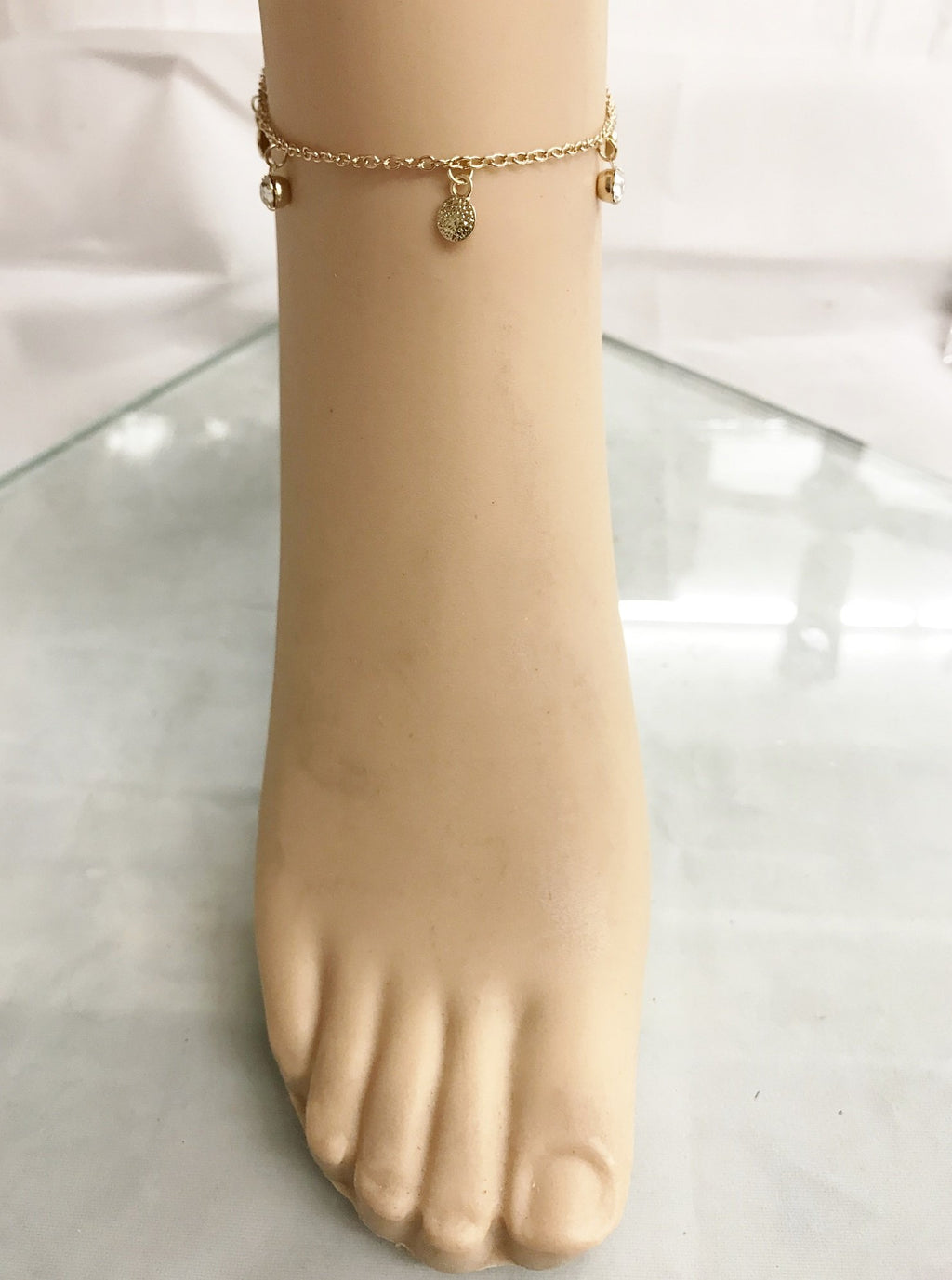 crystal drop anklet