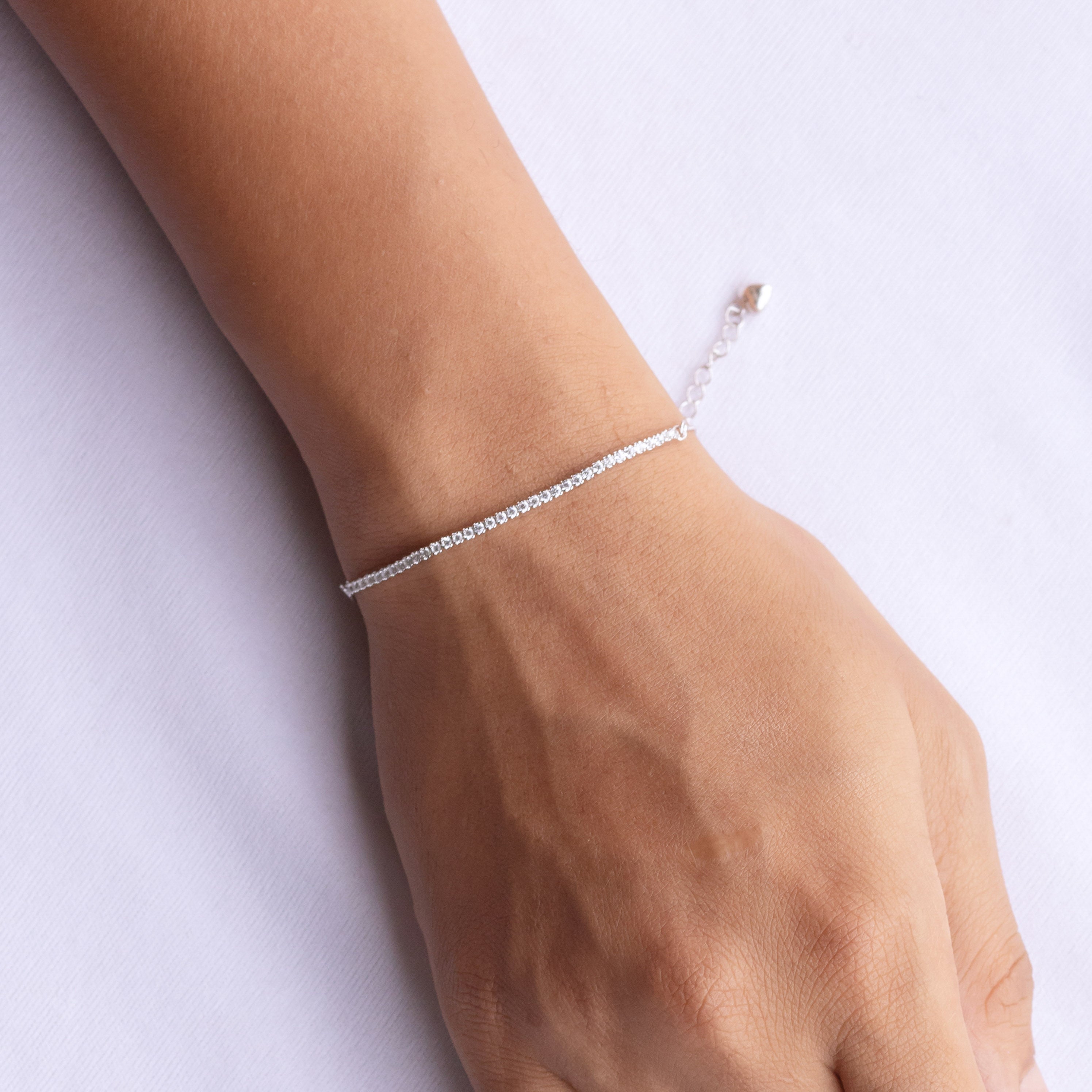 crystal tennis anklet