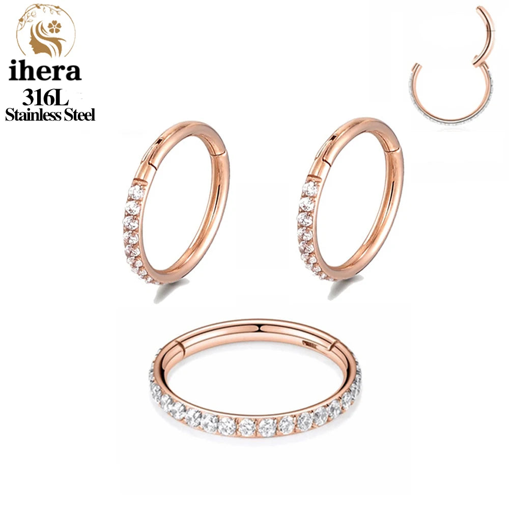 stainless steel nose ring set — 4 colour multi-pack