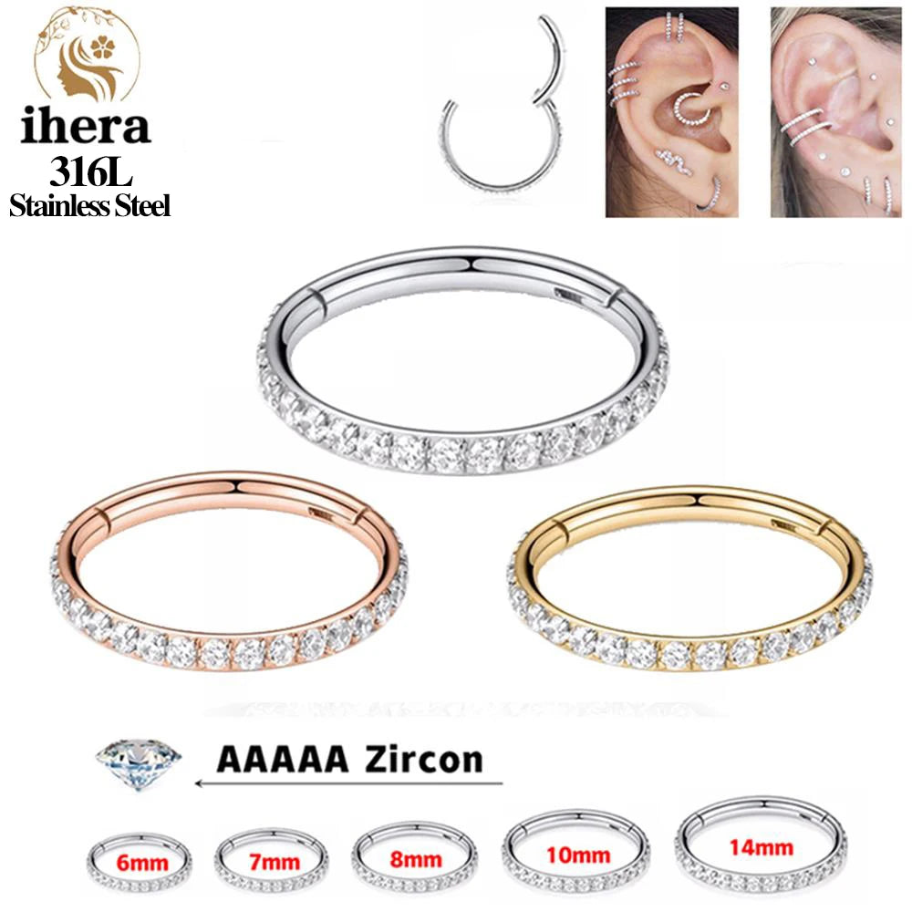 nose stud & hoop set — stainless steel nose ring kit