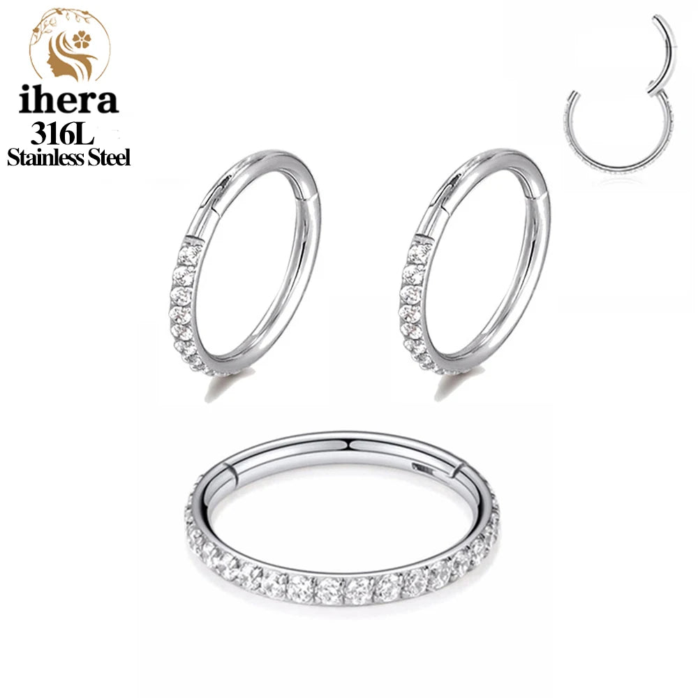 nose stud & hoop set — stainless steel nose ring kit