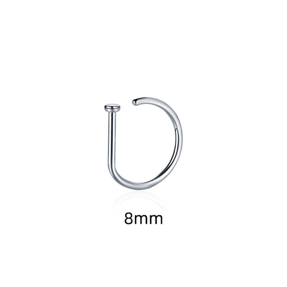 non-piercing nose ring — stainless steel clip-on hoop