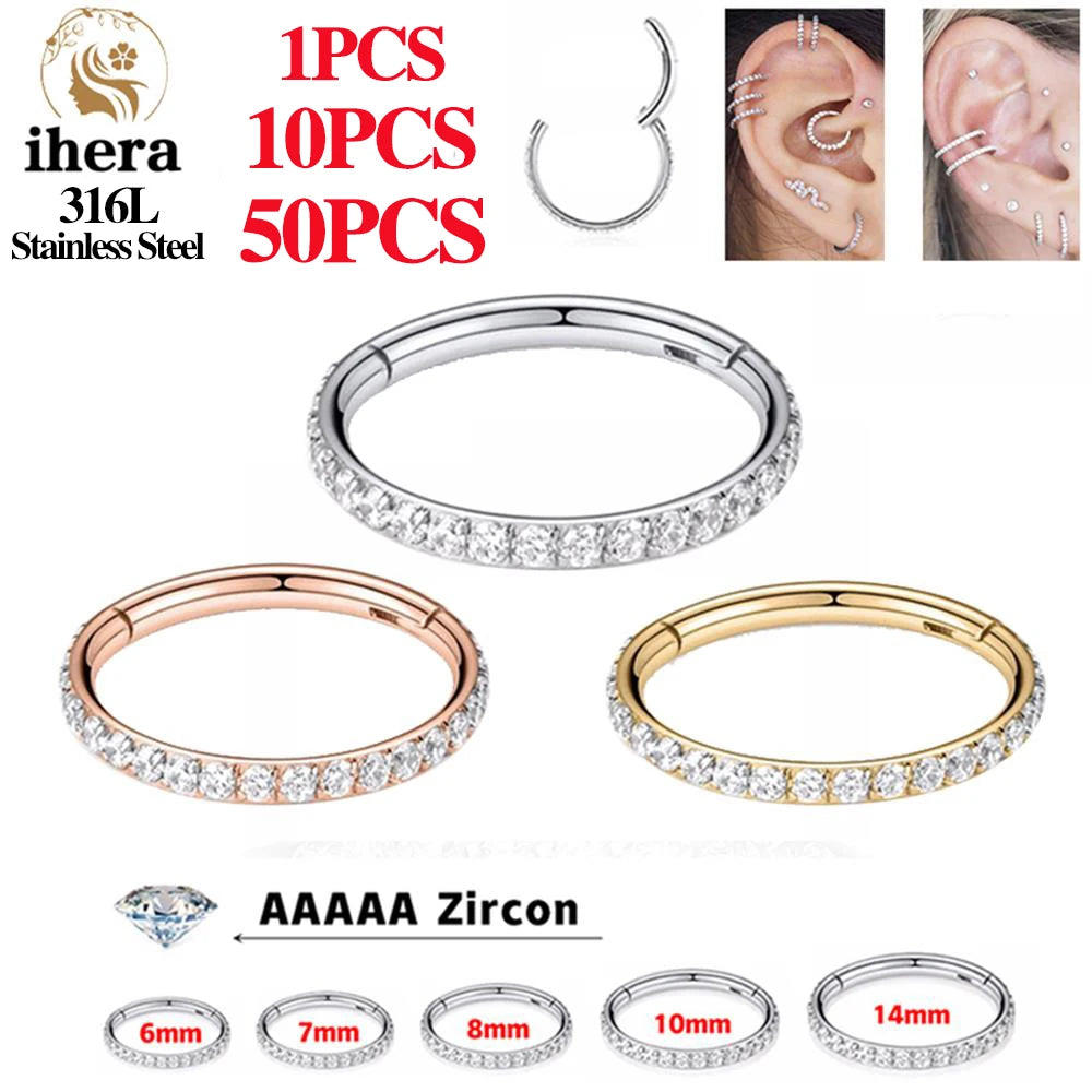 stainless steel nose ring set — 4 colour multi-pack