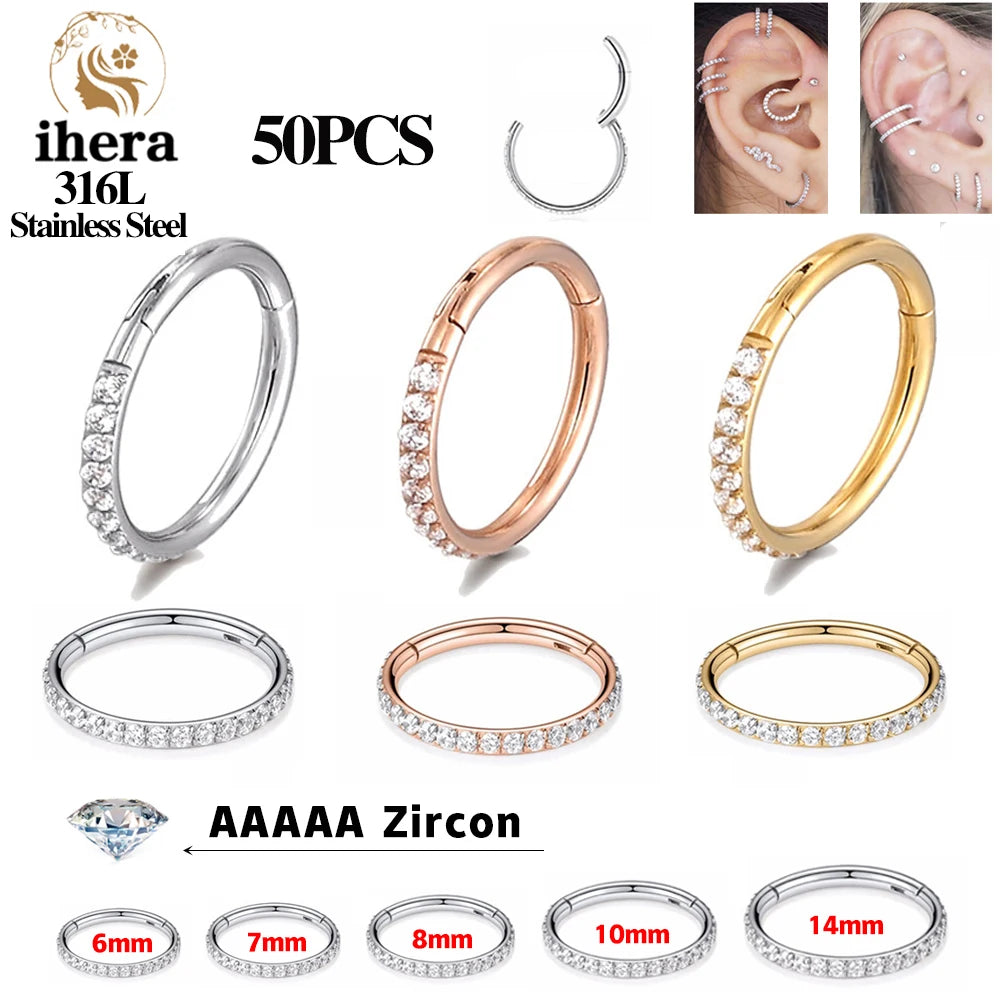 stainless steel nose ring set — 4 colour multi-pack