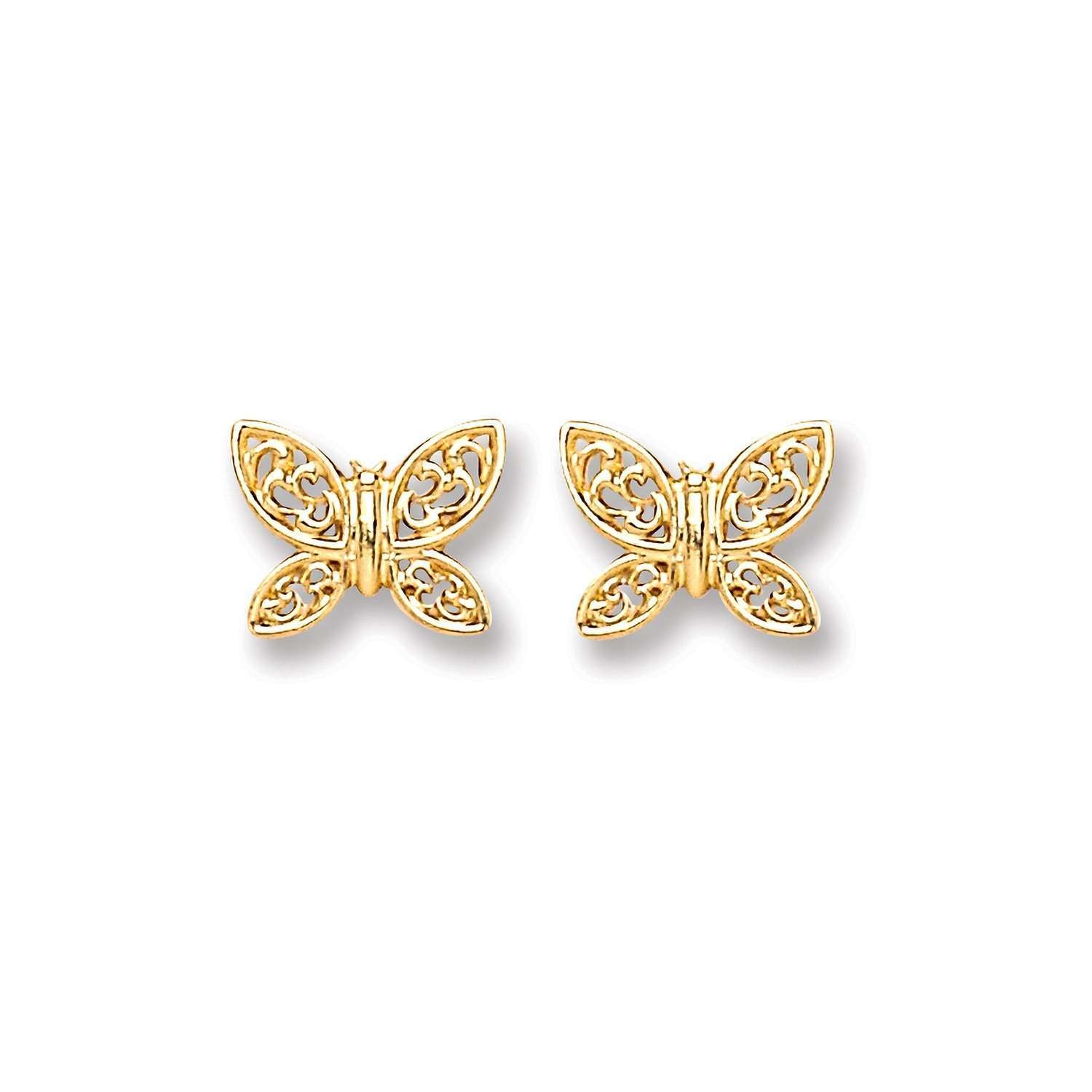 butterfly gold crystal earrings