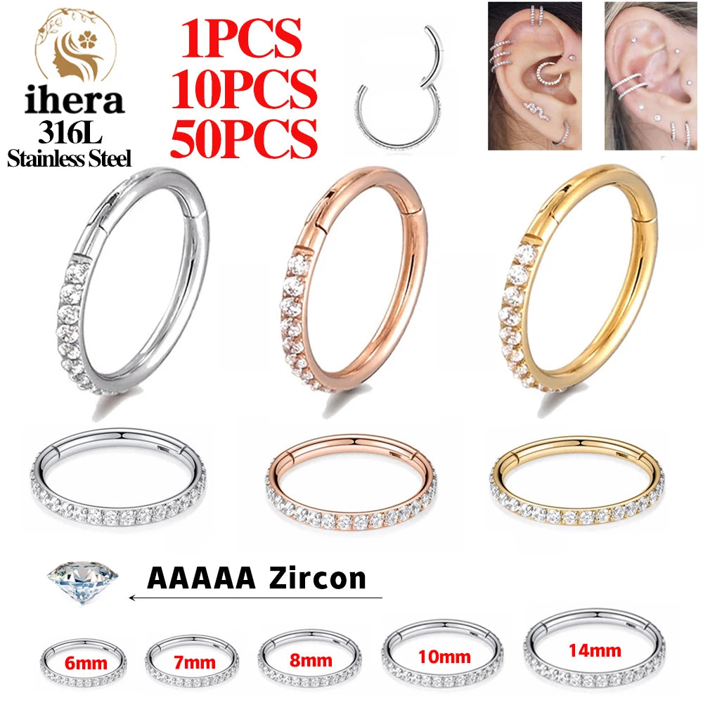 nose stud & hoop set — stainless steel nose ring kit