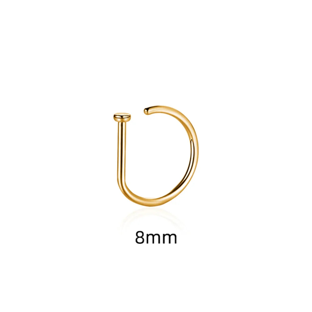 non-piercing nose ring — stainless steel clip-on hoop