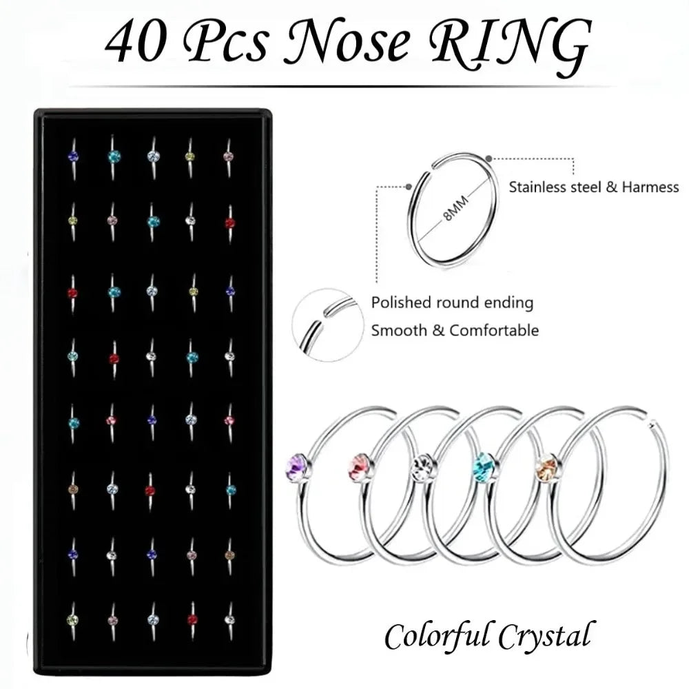 crystal nose clip — dainty no-piercing nose stud