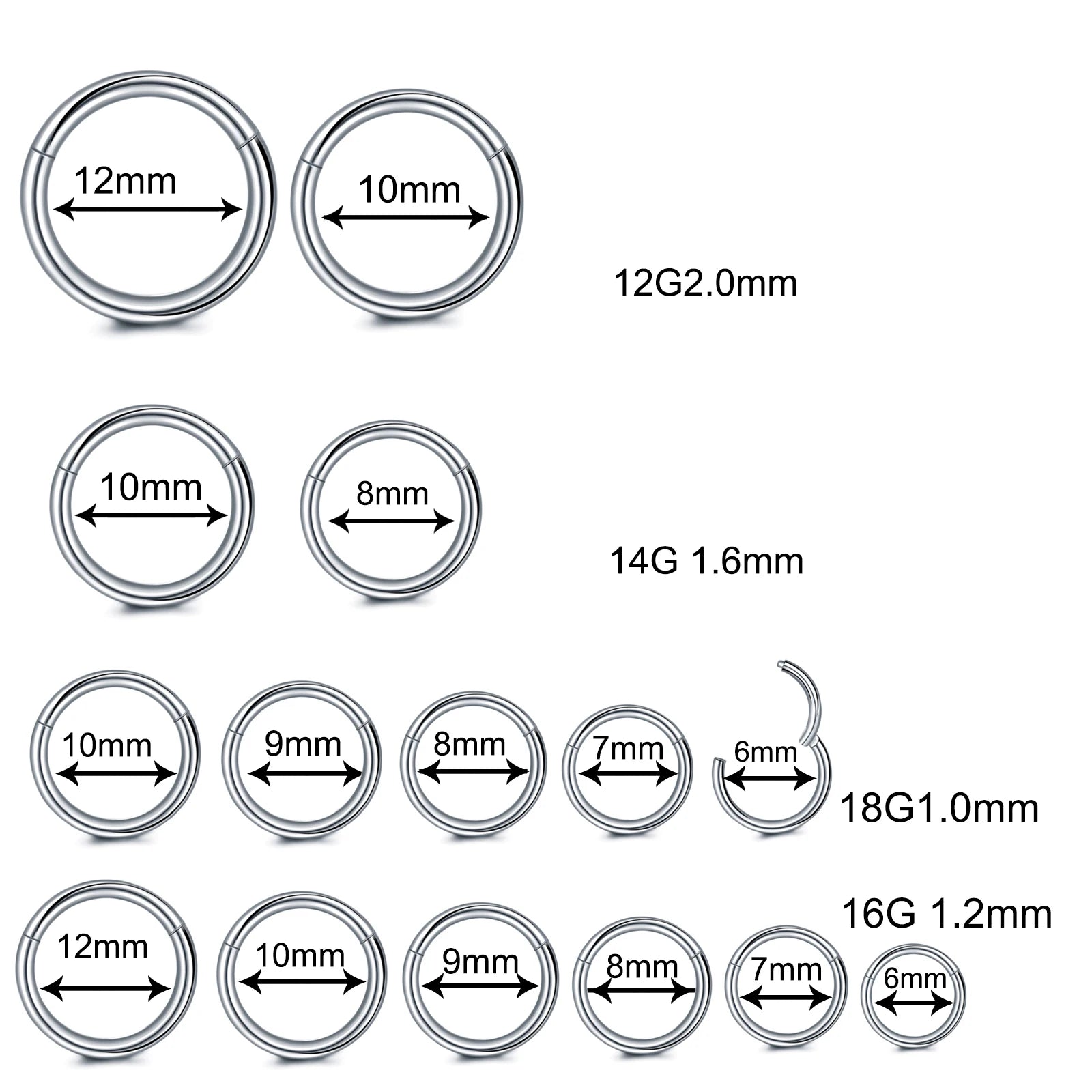 seamless nose hoop — minimalist stainless steel ring