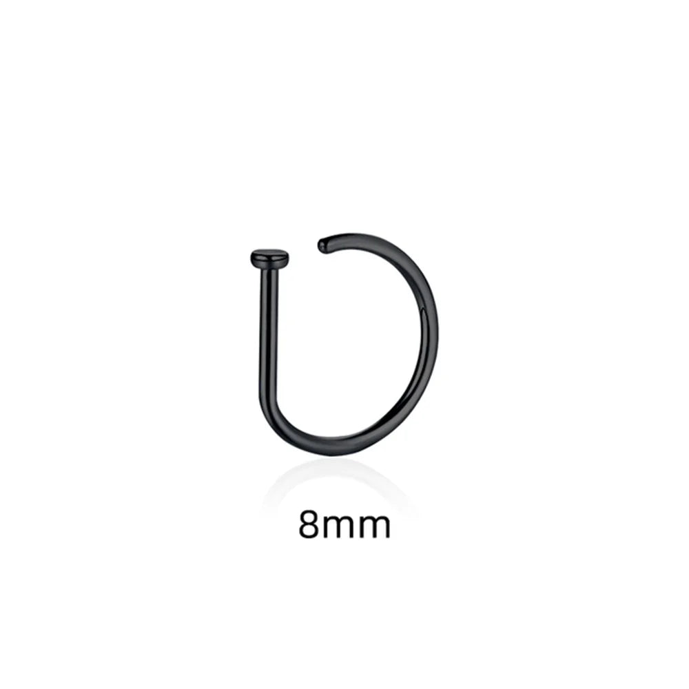 non-piercing nose ring — stainless steel clip-on hoop