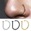 non-piercing nose ring — stainless steel clip-on hoop
