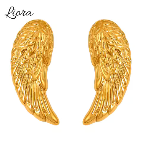 Angel Wing Earrings stainless steel dangle studs