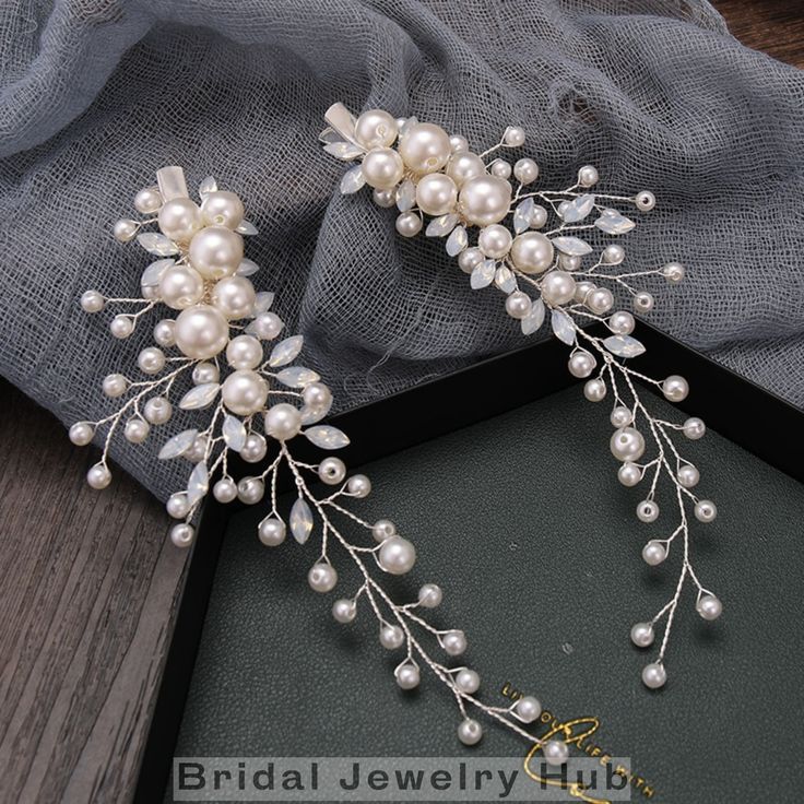 crystal pearl hair clip