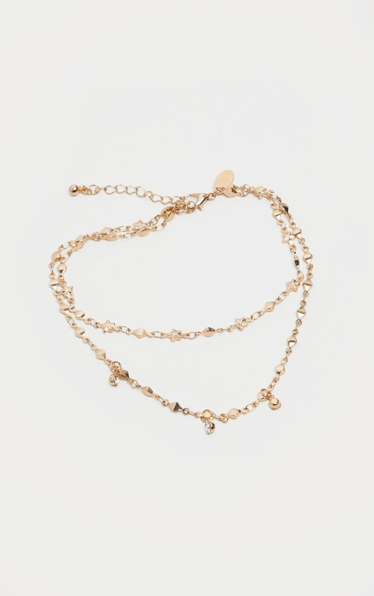 layered star anklet