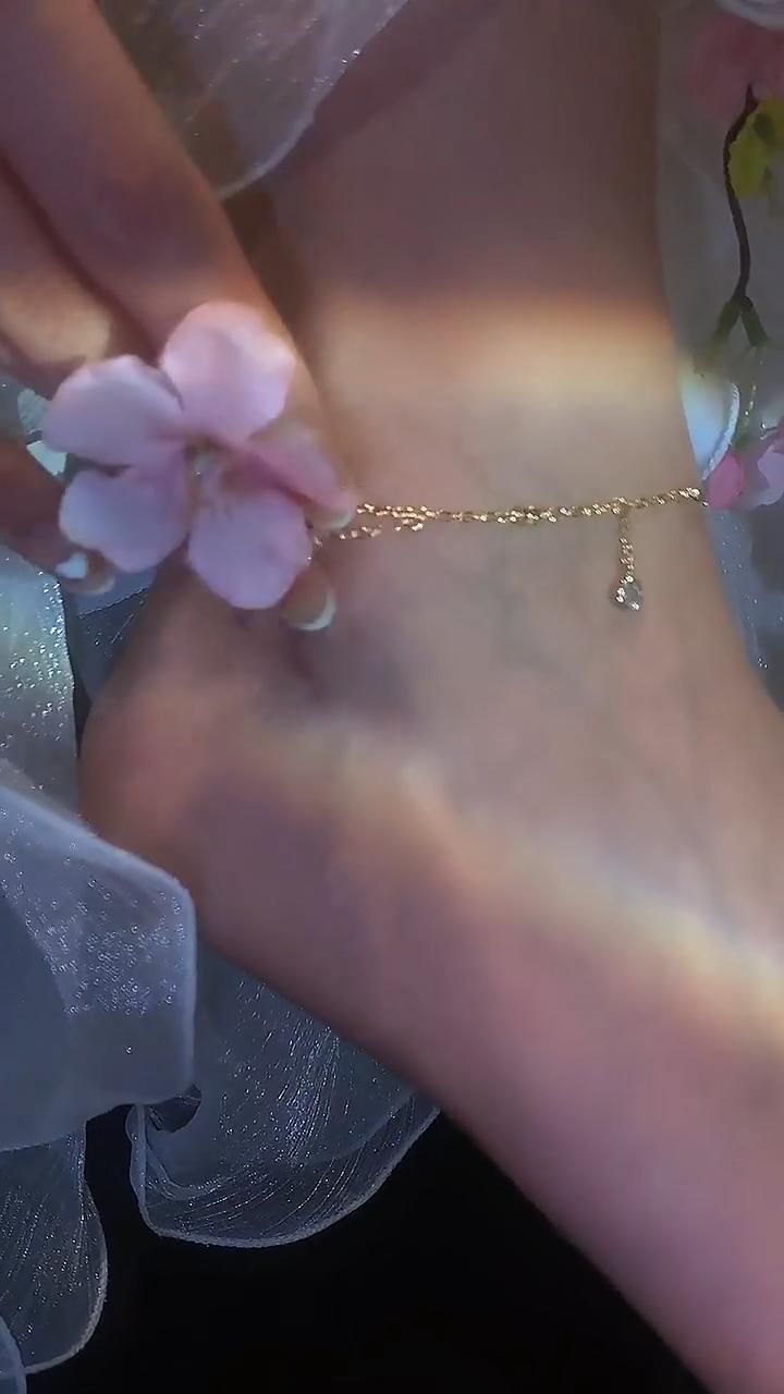 crystal drop anklet