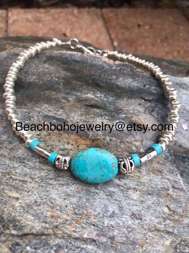 turquoise beach anklet